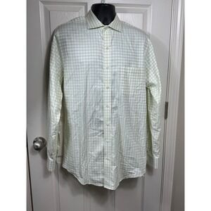 Lands' End Men's 16-36 Tall Green‎ Check Long Sleeve Button Down Shirt